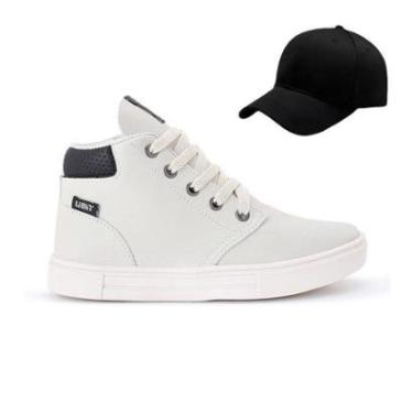 Imagem de Tenis Botinha Infantil Meninos Casual Cano Alto Confortavel + Bone-Masculino