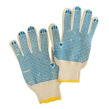 Imagem de Par Luva Pigmentada Tricotada Azul 10" Antiderrapante Fertak