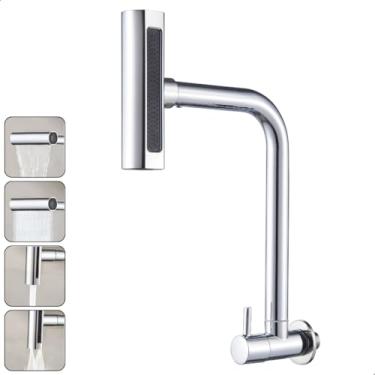 Imagem de Torneira Gourmet Inox 4 Jatos Cozinha SOFTINOX – Giratória 360°, Instalação em Bancada/Parede, Diversas Cores, 1/4 de Volta, Funções (Cascata, Chuveirinho, Spray e Concentrado) (Parede, Cromada)