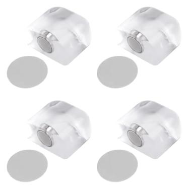 Imagem de UFURMATE Conjunto de batente de porta magnético, 4 peças, protetor de parede de batente de porta de silicone autoadesivo amortecedor de maçaneta de porta transparente amortecedor de maçaneta de