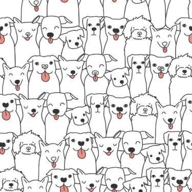 Imagem de Papel de Parede Temático Baby Cachorrinhos Cute Desenhados 3,0m - NoBr