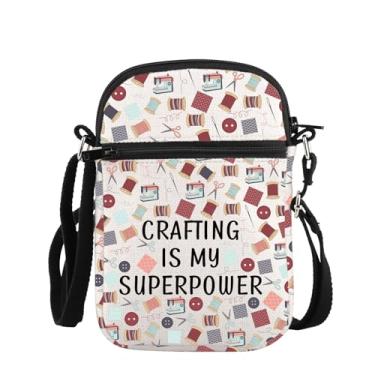 Imagem de PLITI Crafter Gift Craft Lover Gift Seamstress Gift Quilting Gift Crafting Is My Superpower Sewing Crossbody Bag, Crafting Superpower Zcbag