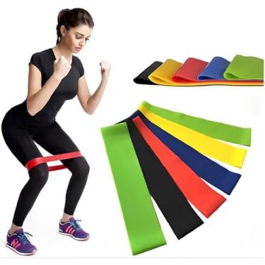 Imagem de Kit 3 Jogos de 5 FAIXAS ELÁSTICAS THERA BAND – Treino Fitness, Pilates, Yoga e Alongamento