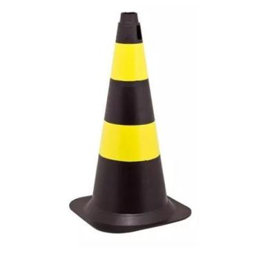 Imagem de Cone P/ Sinalização Rigido Cor: Preto/ Amarelo 50CM -EPI 360 / PLASTCO