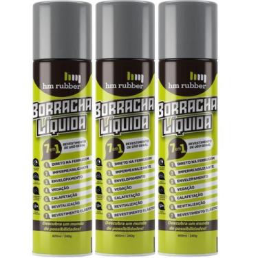 Imagem de Kit 3 Tinta Borracha Líquida Alumínio Impermeabilizante 400ml Hm Rubbe
