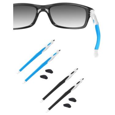 Imagem de HILEEN Braços brancos de substituição para óculos Oakley Crosslink OX8027 OX8029 OX8030 OX8031 OX8033 OX3149 - preto + azul celeste