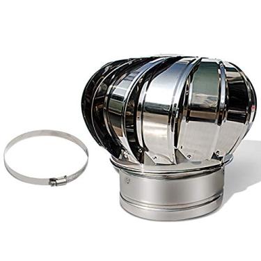 Imagem de Tampa de capota de chaminé rotativa de aço inoxidável para telhado protetor de capota para chaminé giratória com tampa giratória anti-corrente descendente, 160 mm