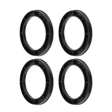 Imagem de Hihaha Anéis centralizados no cubo da roda do carro Rodas duráveis Eixo central amortecedor Hubrings preto 4 peças OD 106,1 mm para ID 78,1 mm Policarbonato Material durável