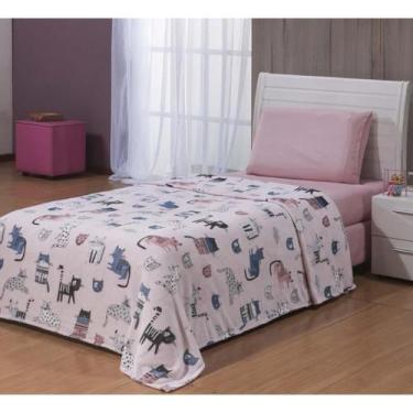 Imagem de Manta Solteiro Gatos Cats Extra Macio Flannel Andreza - Andreza Enxova