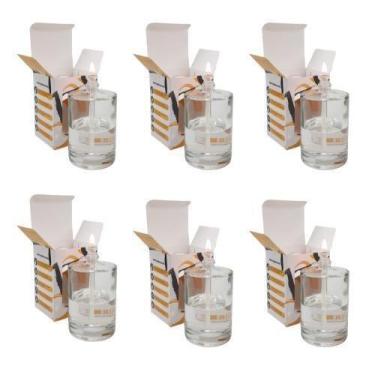 Imagem de Kit 6 Lamparinas Decorativa Cilíndrica Incolor Velas Bistrot