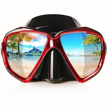 Imagem de EXP VISION Máscara De Mergulho Com Snorkel, Natação Panorâmica Hd, Óculos Antiembaçantes, Vidro Temperado, Para Adultos E Jovens Proteção Nasal Mergulho, Snorkeling (Z-Red)