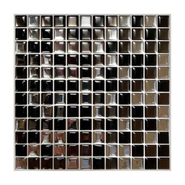 Imagem de Pastilha Adesiva Resinada, Mini Branco/Cinza/Preto, 4 unidades, Cromo Sign, 18.5X18.5X0,2