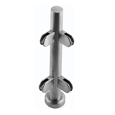 Imagem de SJHDUNBW Grampo de clipe painéis de vidro redondos para corrimão de vidro grampo plataforma loft degraus exteriores poste de cerca com base de grade de vidro 316