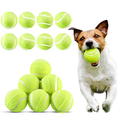 Imagem de Bolas de tênis para cães Hanaive, 20 peças para cães pequenos, 5 cm, amarelas