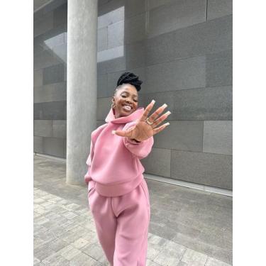 Imagem de Moletom Feminino Com Capuz Forrado De Lã Para Inverno - vitoria flower