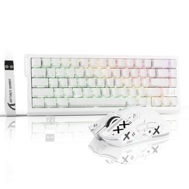 Imagem de ATTACK SHARK X68HE PRO Teclado para jogos sem fio e mouse X11, taxa de sondagem de 8K, teclado com interruptor magnético de efeito Hall, mouse trimodo com base de carregamento magnético, 22000 DPI