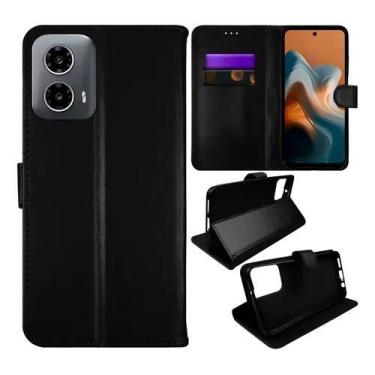 Imagem de Capinha Capa Carteira Flip Para Moto G35 5g Xt2433 Tela 6.72 Cor: Pret