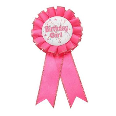 Imagem de PATIKIL Fita de aniversário, 15 x 7 cm, alfinete, tecido, aniversário, menina, para festas, adultos, mulheres, decorações de festa, celebração, acessório, presente, rosa vermelha