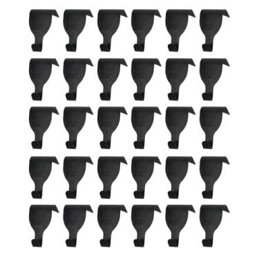 Imagem de T Tulead Ganchos de moldagem pretos cabides de metal para trilho de imagem porta-retrato ganchos para pendurar pacote com 30