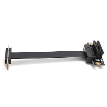 Imagem de Cabo de extensão PCIe 1X com adaptador duplo de 90° e indicador LED - Suporte Gen3 8Gbps