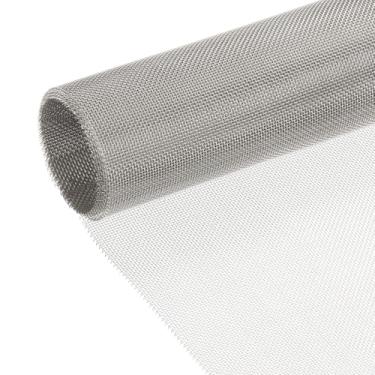 Imagem de PATIKIL 20 Malha de arame de malha 15,7" x 47,2" (120 x 40 cm) Folha de tela de filtro de aço inoxidável 304 para máquinas industriais filtragem pó partículas finas, furo de 1 mm