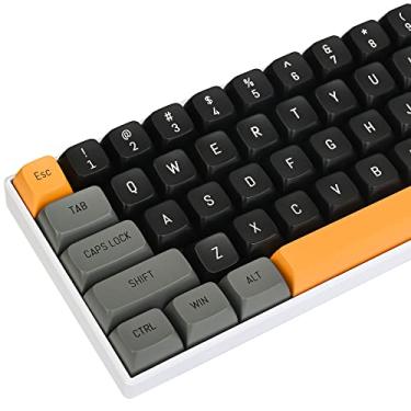 Imagem de Owpkeenthy Teclas Double Shot, teclado PBT personalizado 160 teclas, teclas de perfil CSA para 60% 65% 75% 100% Cherry MX Switches teclado mecânico (CSA/amarelo)