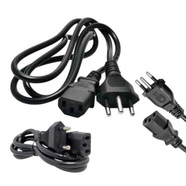 Imagem de Cabo de Força Energia CPU PC Fonte Computador Monitor Impressora 3 Pinos Tripolar Bivolt 110/220