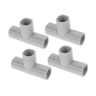 Imagem de Totority Peças de reposição para cercadinho de brinquedo 4 peças de acessórios de tubo de PVC de 3 vias para cerca de segurança para bebês, cinza claro, 3,34 x 4,96 x 0,98 polegadas