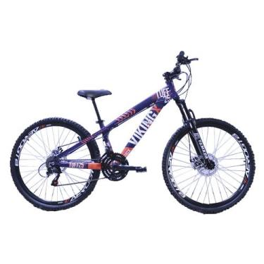 Imagem de Bicicleta VikingX Aro 26 Câmbios Importado 21V Aero Roxo Laranja