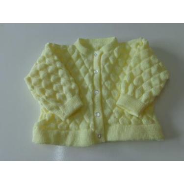 Imagem de casaco blusa de bebe em trico inverno  - Eliane baby, Amarelo, P