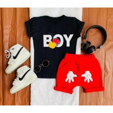 Imagem de Conjunto Infantil 100% ALGODÃO Camisa florida + Bermuda estampada  - p