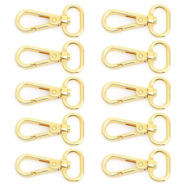 Imagem de Fecho de encaixe de garra de encaixe para portão de empurrar giratório 3/4" 1" ou 1-1/4" Fashion Clips Fazendo Bolsa FS10 Pacote com 10, Dourado, 1 Inch, 10