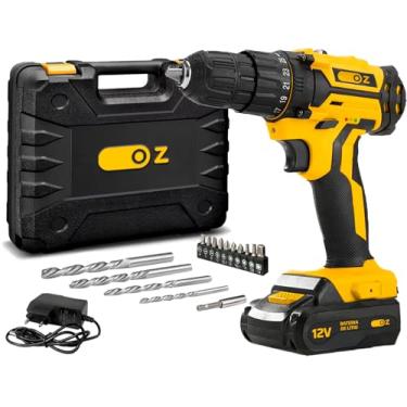 Imagem de Parafusadeira Furadeira Profissional Sem Fio A Bateria 12v 10mm 3/8 Com Maleta Brocas Bits Pb3200k Oz