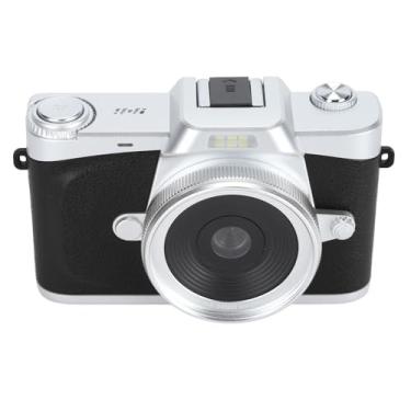 Imagem de Câmera digital 4K, zoom digital de 64 MP 20x, tela flip de 180°, lente profissional sem espelho com lente intercambiável com lente grande angular para fotografia (preto)