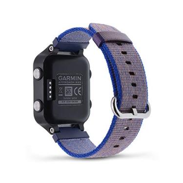 Imagem de C2D JOY Pulseira clássica de tecelagem de nylon compatível com Garmin Approach S20 S5 S6 pulseira de relógio de substituição para smartwatch acessório para golfe - grande (azul marinho)
