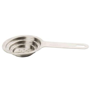 Imagem de TableCraft 12811 Coador de latas, aço inoxidável, design compacto para drenar atum, feijão, frutas e muito mais, cabo longo com orifício para pendurar, serve na maioria dos tamanhos de latas padrão