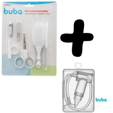 Imagem de Kit Recem Nascido Cuidados Bebê + Aspirador Nasal Buba Cinza