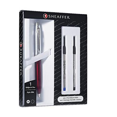 Imagem de Sheaffer Caneta esferográfica 100, ponta média, 1,0 mm, barril vermelho, tinta preta