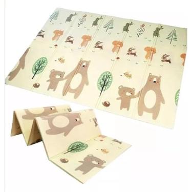 Imagem de Tatame Infantil，Almofada de Aquecimento Infantil 200cm X 150cm X 8mm, Borracha Dupla Face, Almofada de Bebê Espessada de 10mm(Urso Urso 180x150x10MM)