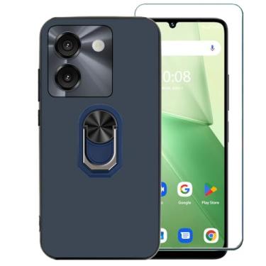 Imagem de Ranyi Capa para Foxxd MIRO A67 S67 C67 com protetor de tela, TPU fino fino e suporte de anel giratório 360 com suporte de borracha de silicone para Foxx Foxxd MIRO A67 S67 C67 5G 17.1 cm - Azul