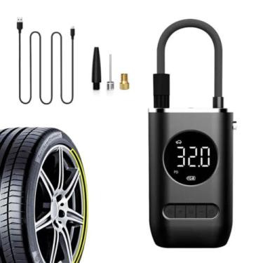 Imagem de Bomba Calibrador De Encher Pneu De Carro Bike Moto Digital Elétrica Po