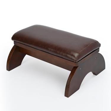 Imagem de WYJREES Banco ajoelhador de oração, joelhos de madeira para orar, banco de oração da igreja para ajoelhar em casa, banco acolchoado para casa e igreja, presentes religiosos