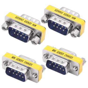 Imagem de YARCHONN DB9 Gender Changer conector sem solda macho para adaptador macho mini RS232 D-SUB 9 pinos cabo serial acoplador - 4 peças