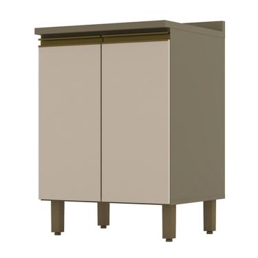 Imagem de Balcão 2 Portas 60cm Connect Duna-cristal Com Tampo - Móveis Henn Duna-cristal