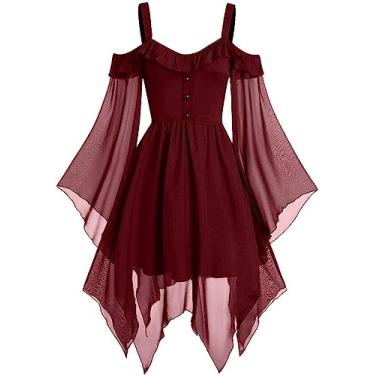 Imagem de Vestido gótico de princesa para mulheres, vestido de Halloween, vintage, vestido de Halloween, fantasias de Halloween, roupas de bruxa, vestidos de noite plus size