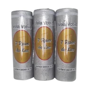 Imagem de Kit 3 und Velas Votivas 7 dias Prata - 260 gr cada - Sete Raios de Luz