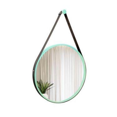 Imagem de Espelho Decorativo Adnet Verde Alça material sintético Preto 60 cm Red