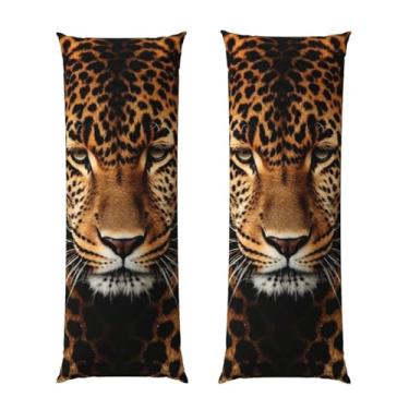 Imagem de Capa de travesseiro corporal com zíper oculto, fronha longa de microfibra macia e respirável para travesseiro corporal, retratando uma fronha de leopardo para presente de dormir 50 x 137 cm
