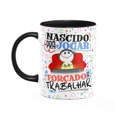 Imagem de Caneca Funny Gamer - Nascido pra jogar Video Game - B-black