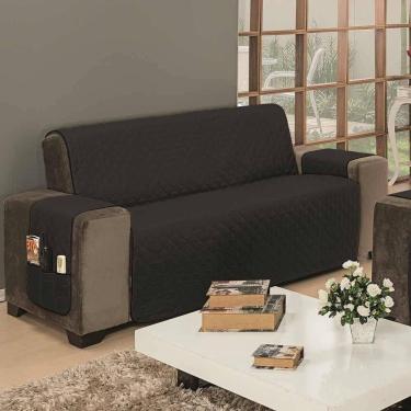 Imagem de Protetor De Sofá Dupla Face Impermeável Mr 4 Lugares - Preto/Cinza